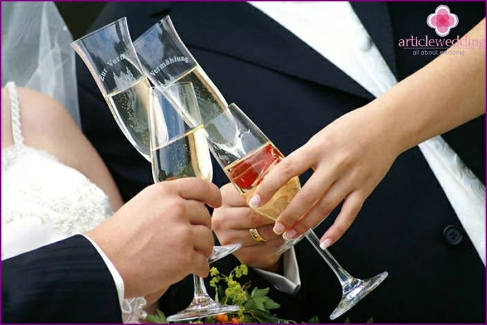 De l'alcool pour une promenade de mariage