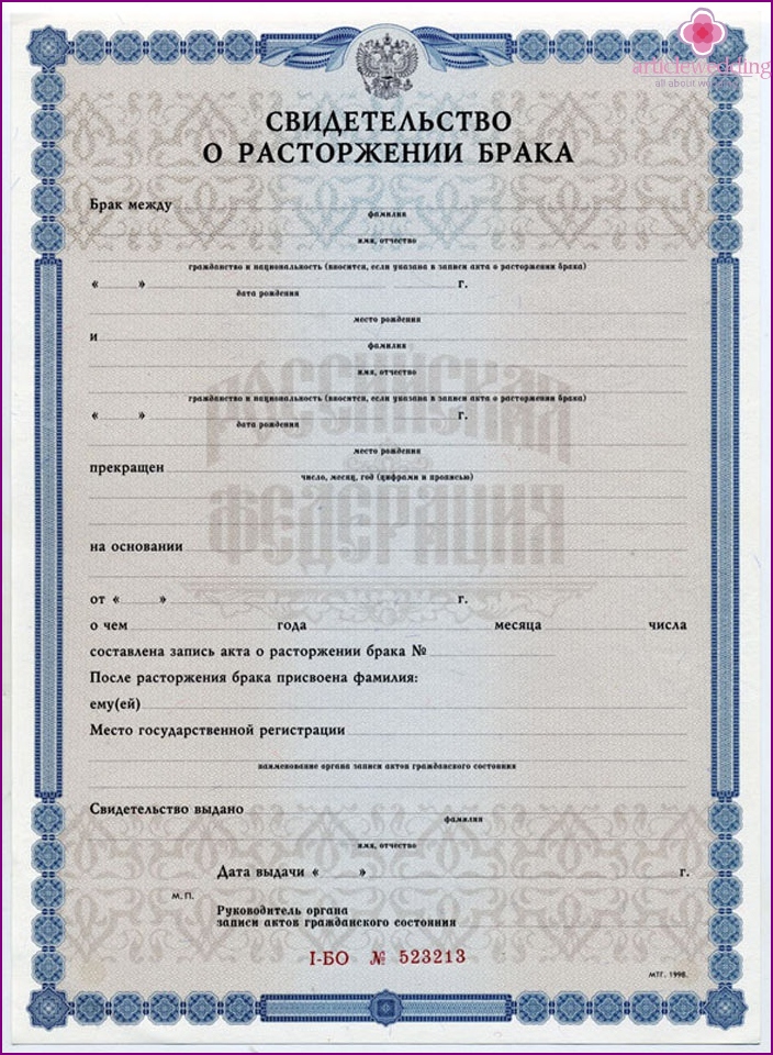 Divorce Certificate