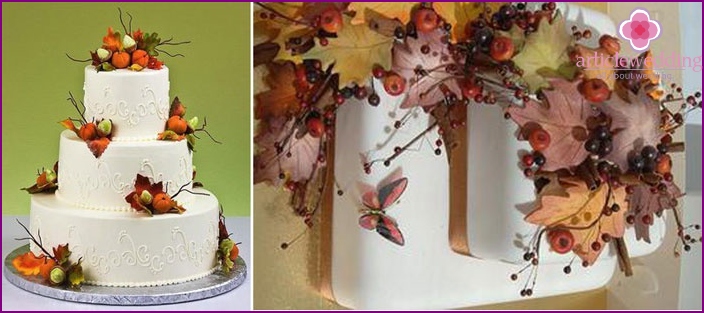 Gâteau pour le mariage d'automne