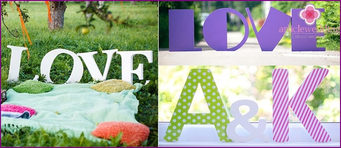 3D letters for a wedding