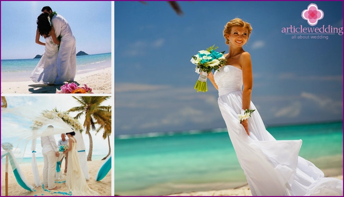 Bridesmaid dress for a beach ceremony