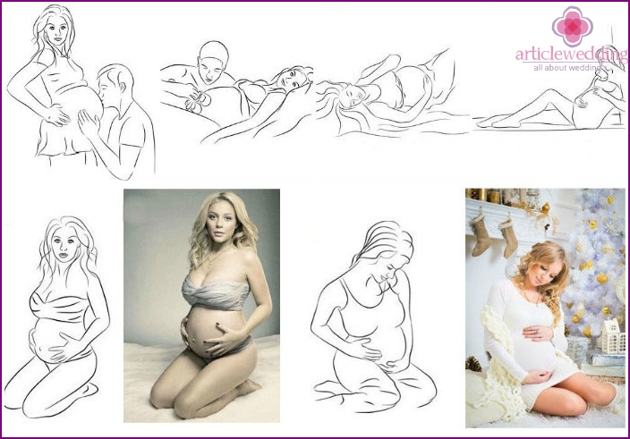 Pregnant poses for a photo shoot