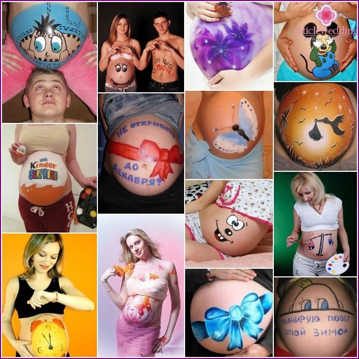 Pregnant body art for photographing a pregnant woman