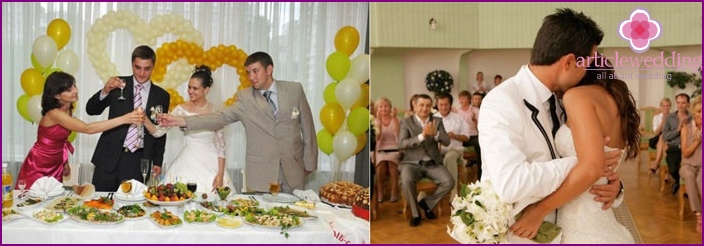 Pleasant moments at a wedding party