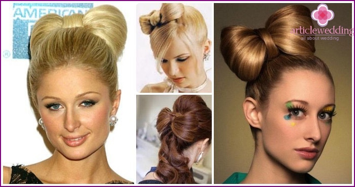 Image of a newlywed girlfriend: styling hair bows