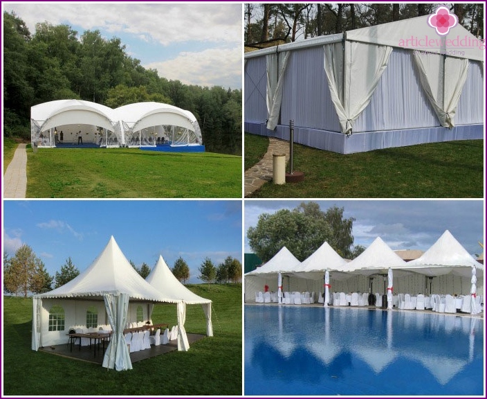 Tents, canopies at a wedding