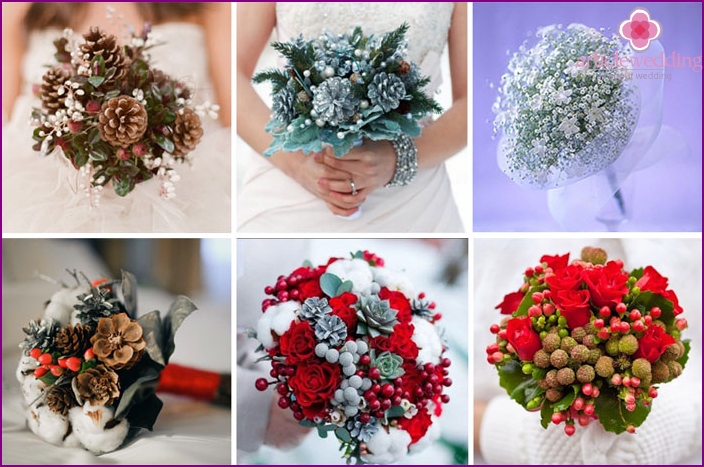 Buquês de inverno para o casamento de janeiro