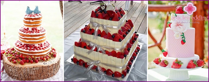 Strawberry desserts for the wedding table