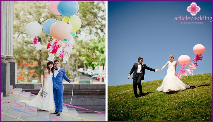 Shooting in wedding clothes