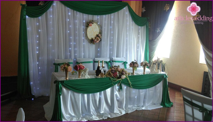 Decoration of the festive table for the 55th wedding anniversary