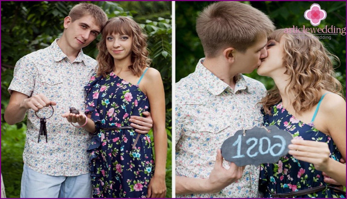 Young couple celebrates 1 year of marriage