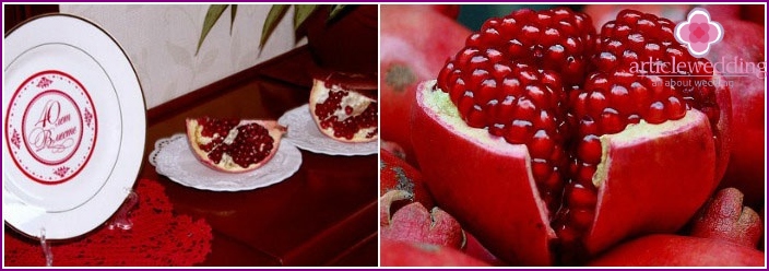 Rite with pomegranate for 40 years of wedding