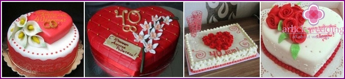 Ruby Anniversary Wedding Cakes