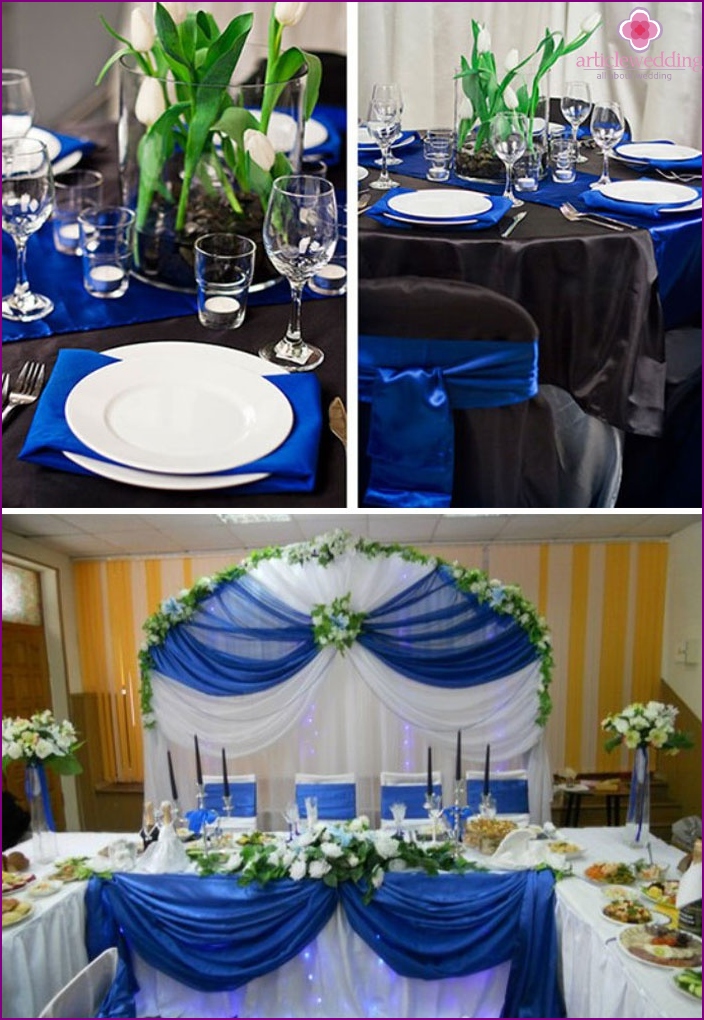 Sapphire wedding table setting