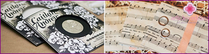 Invitation and seating cards for a musical celebration