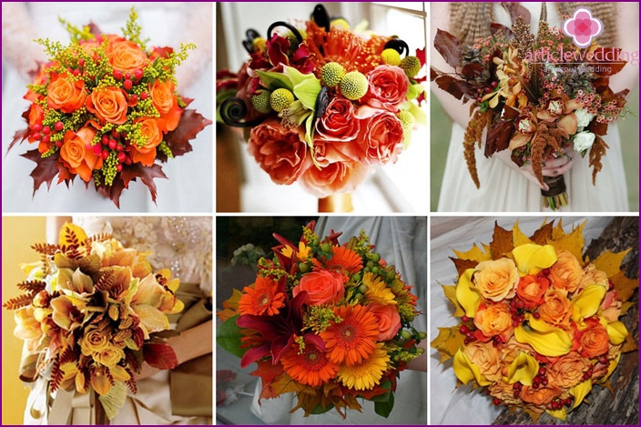 Bouquets d'automne pour la mariée