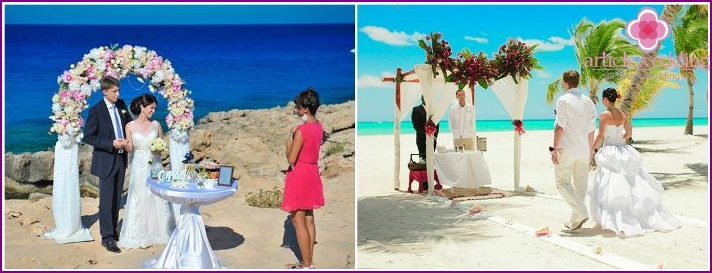 Wedding ceremony on the island