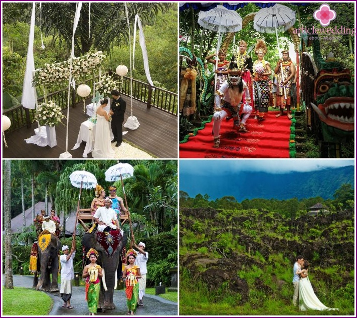 Hochzeitszeremonie in den Bergen von Ubud in Bali