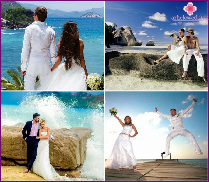 Wedding photo session in the tropics in the Seychelles