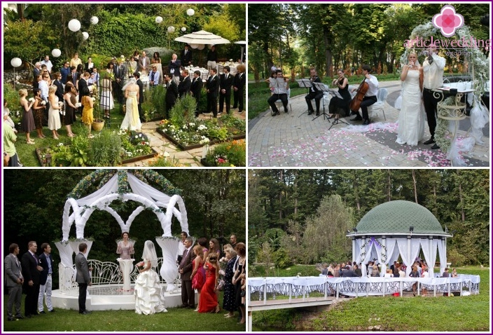Cerimonia di nozze nel parco