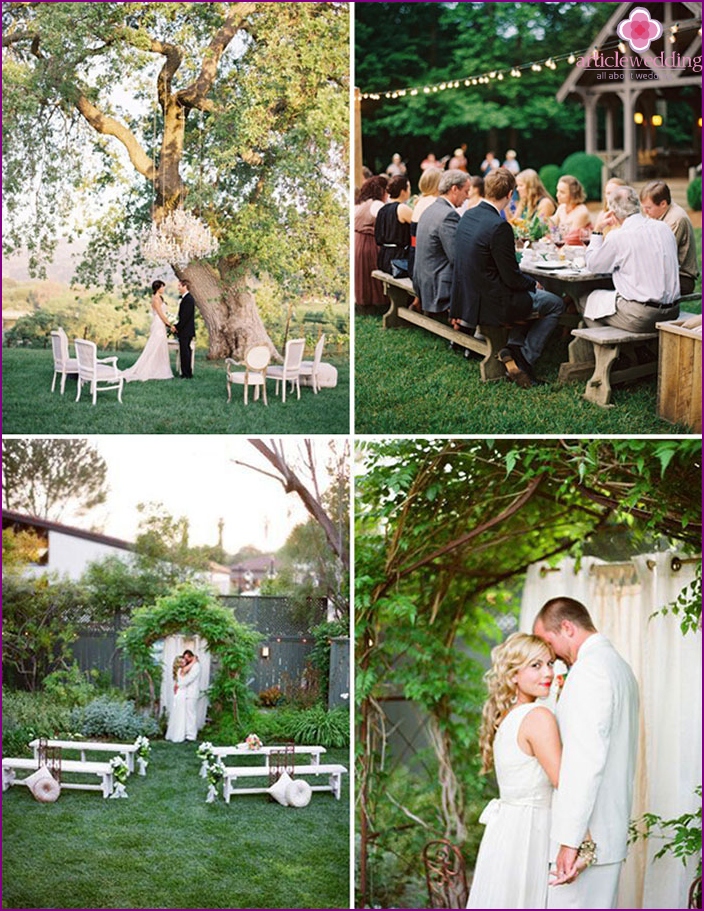 Kleine Hochzeit in der Natur