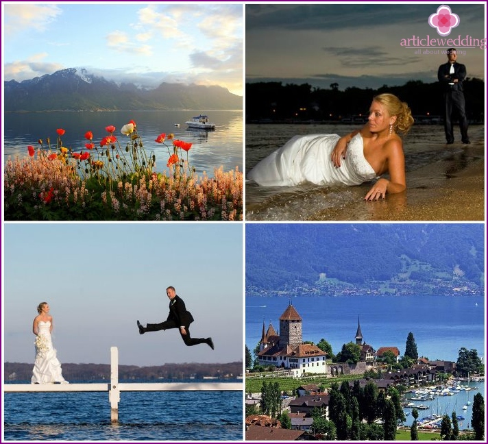Wedding overlooking Lake Geneva