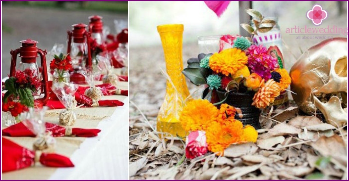 Bright colors of the wedding event