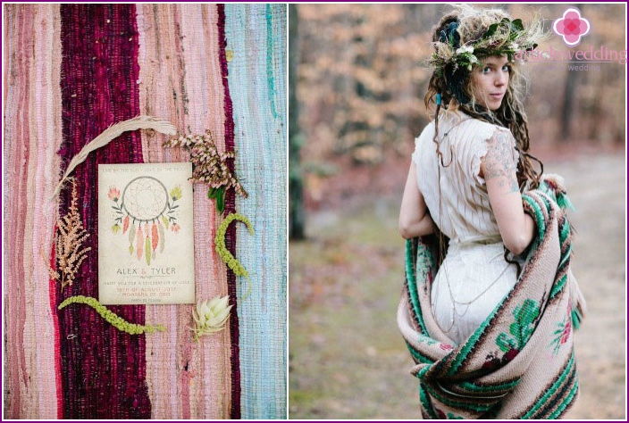 Original boho style for a wedding