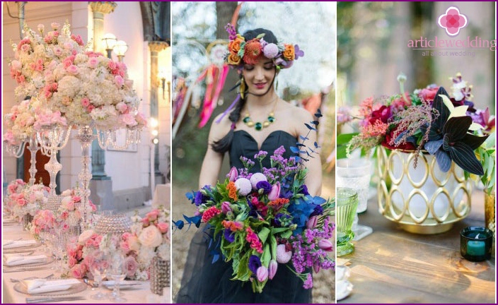 Fleurs de décoration de mariage