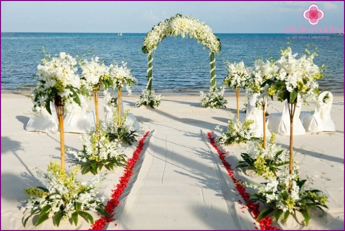 Decoração da cerimônia de casamento na Tailândia