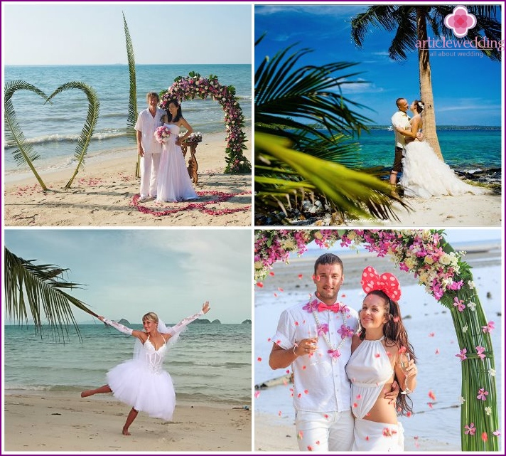 Wedding ceremony on the Thai island of Samui