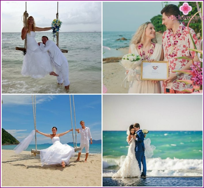 Wedding ceremony on the Thai island of Pattaya