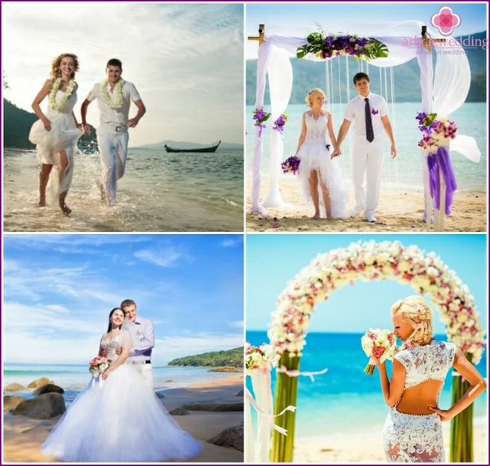 A wedding ceremony in the middle of the island of Phuket in Thailand