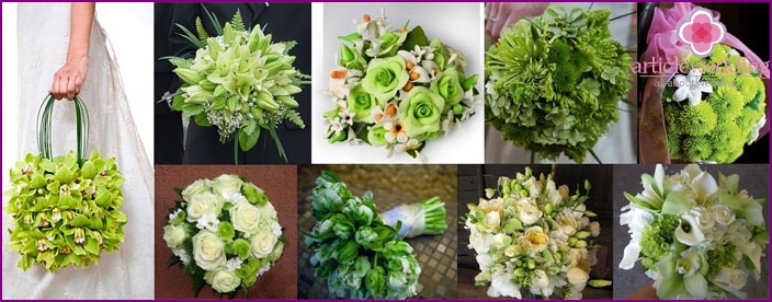 Lime bouquet of the bride