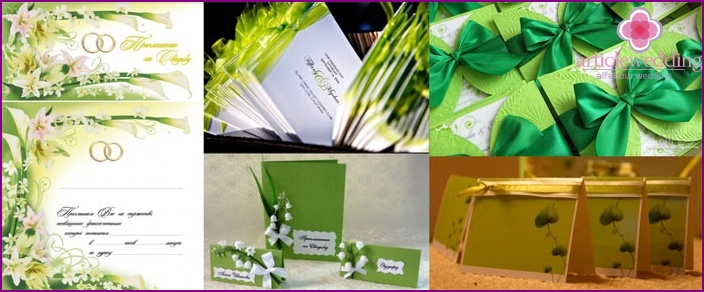 Light green invitation cards