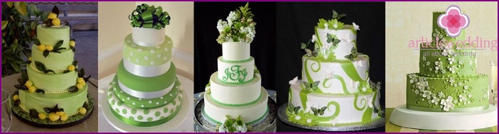 Bolo de casamento verde claro