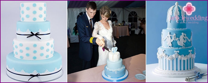 Gâteau de mariage couleur ciel