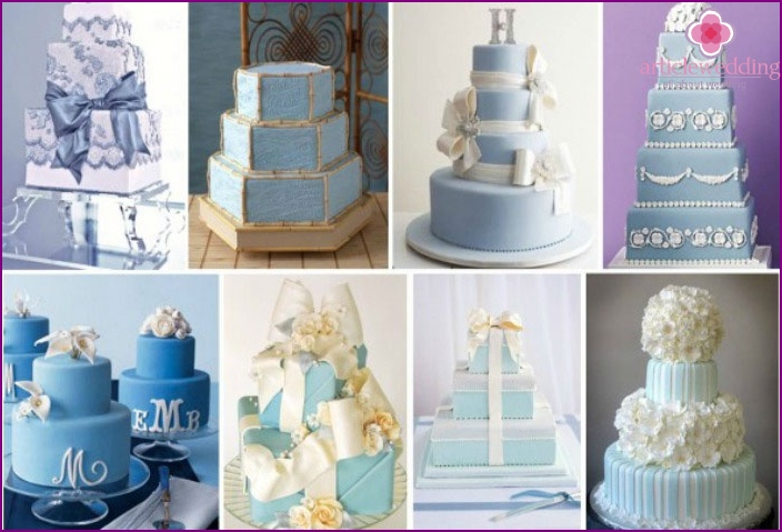 كعكة الزفاف الزرقاء