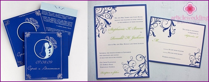 Original invitations for guests