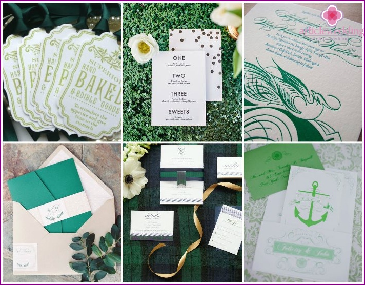 Invitations de mariage émeraude