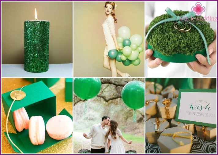 Emerald Color Wedding Accessories
