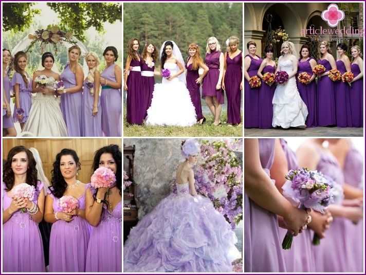 Photo of weddings in lilac color