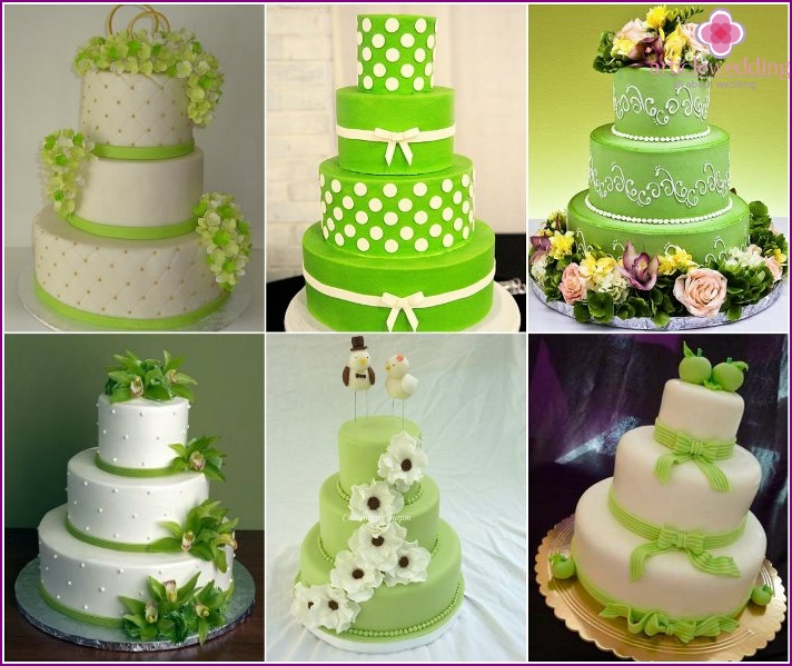 كعك الزفاف الأخضر
