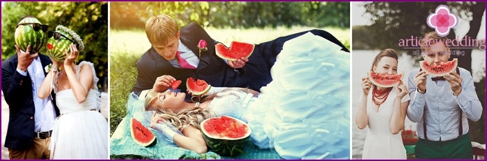 Ideas for a watermelon wedding photo shoot