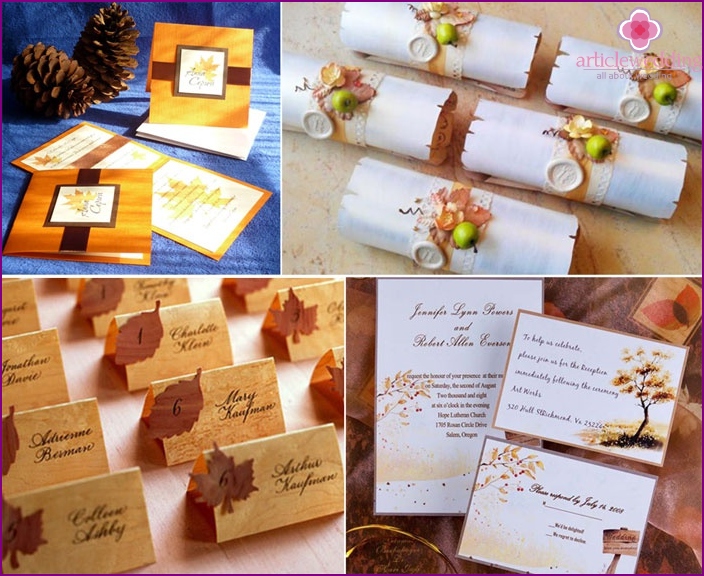 Idées d'invitation pour mariage d'automne