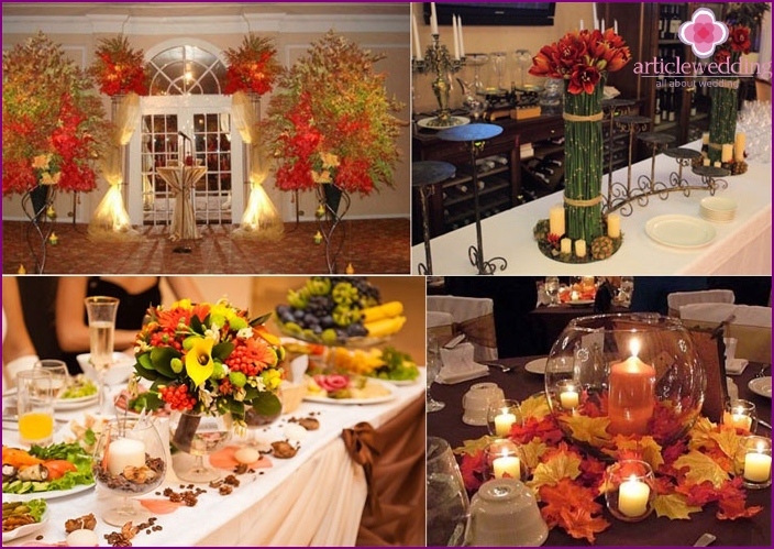 Autumn style wedding room decoration