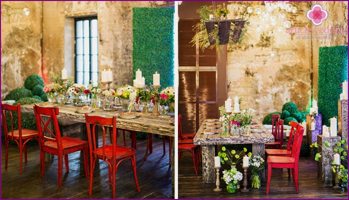 Ideas for a vibrant wedding loft room