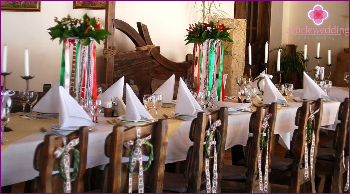 Hochzeit Tischdekoration bei ukrainischer Hochzeit