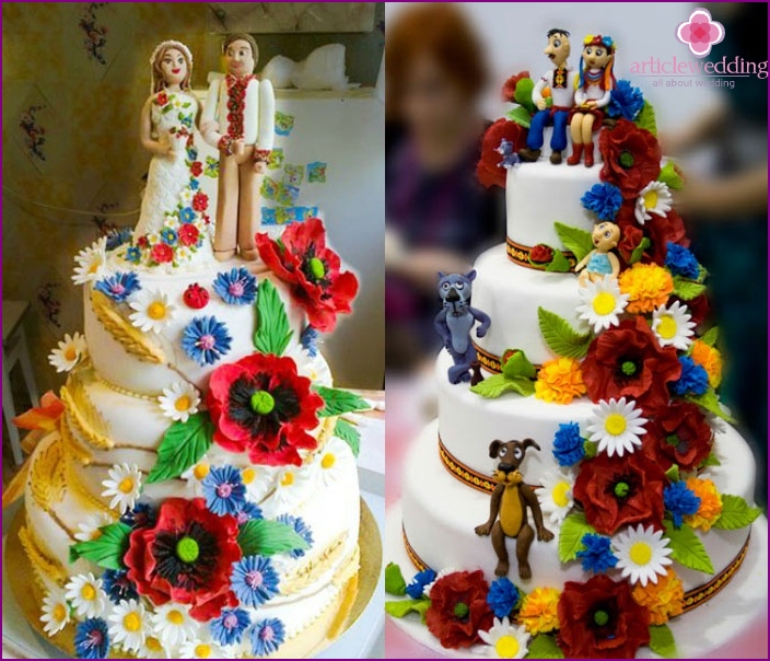 Options for a wedding cake in the Ukrainian style
