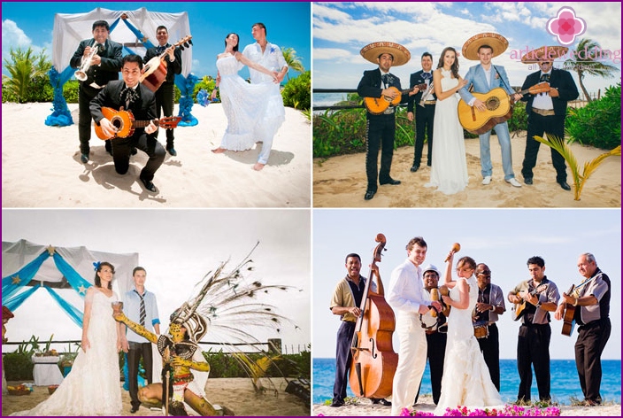Symbolic Mexican wedding on the Atlantic